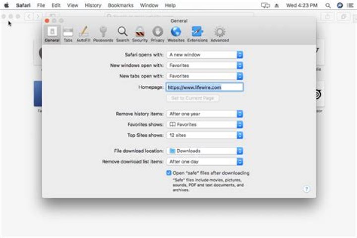 How to change homepage on mac