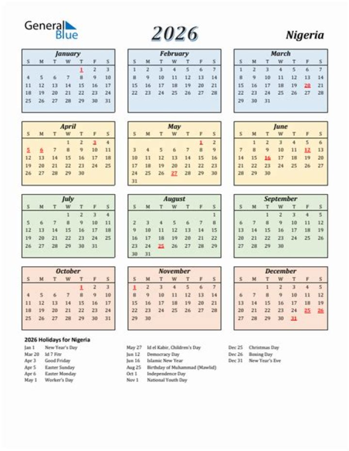 National & Public Holidays in Nigeria